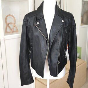 H&M Divided Faux Leather Motorcycle Jacket - Size 10